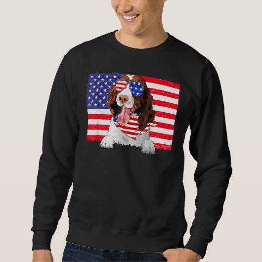 American Flag 4th Of July English Springer Spaniel Trui (Voorkant)