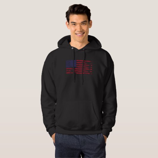 American Flag 4th Of July Fourth 4th of July Ameri Hoodie (Voorkant volledig)