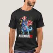 American Flag 4th of July Rex Dinosaur Amerisaurus T-shirt (Voorkant)