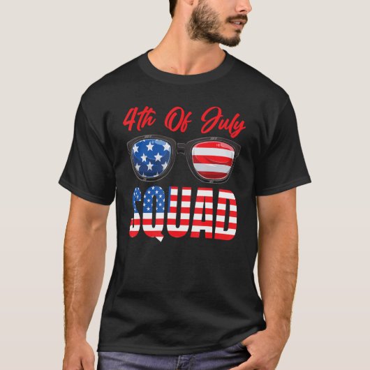 American Flag 4th Of July Squad 4th Of July T-shirt (Voorkant)
