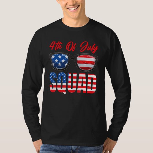 American Flag 4th Of July Squad 4th Of July T-shirt (Voorkant)