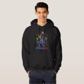 American Flag 4th of July T Rex Dinosaur Amerisaur Hoodie (Voorkant volledig)