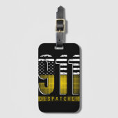American Flag 911 Dispatcher Gold USA Bagagelabel (Voorkant (verticaal))