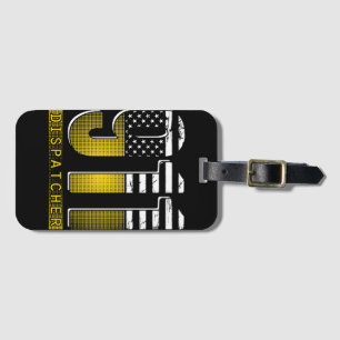 American Flag 911 Dispatcher Gold USA Bagagelabel
