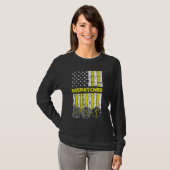 American Flag 911 Operator Dispatch-er Police Fire T-shirt (Voorkant volledig)