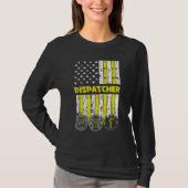 American Flag 911 Operator Dispatch-er Police Fire T-shirt (Voorkant)
