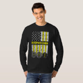 American Flag 911 Operator Dispatch-er Police Fire T-shirt (Voorkant volledig)