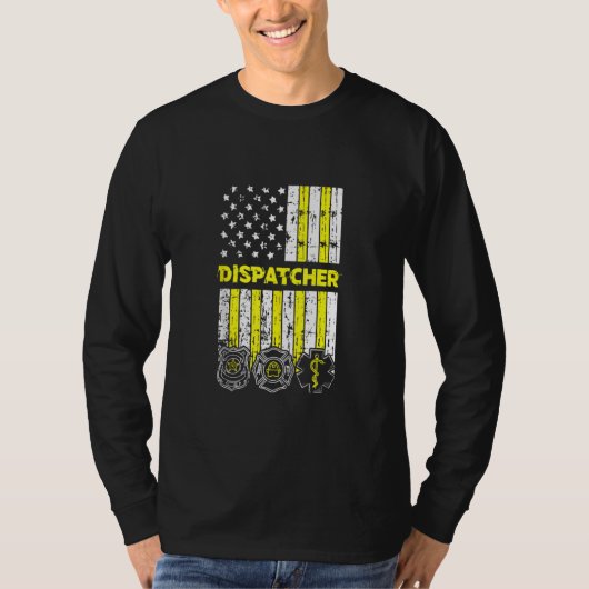 American Flag 911 Operator Dispatch Er Police Fire T-shirt (Voorkant)