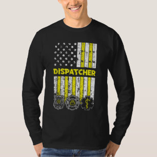 American Flag 911 Operator Dispatch-er Police Fire T-shirt