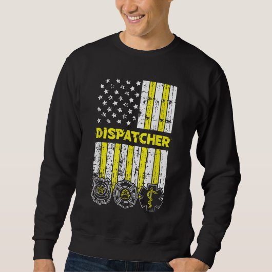 American Flag 911 Operator Dispatch-er Police Fire Trui (Voorkant)