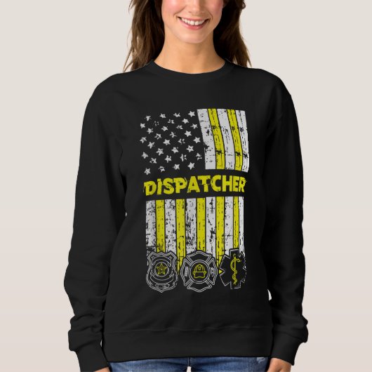 American Flag 911 Operator Dispatch-er Police Fire Trui (Voorkant)