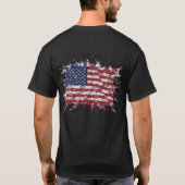 American Flag Abstract Brush T-Shirt –Artistic USA (Achterkant)