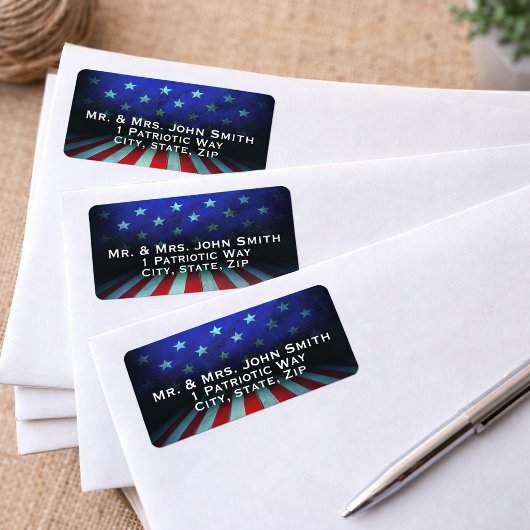 American Flag Abstract Return Address Label