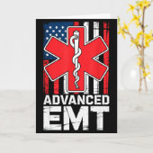 American Flag Advanced Emt Aemt Medical Technician Kaart (Gele Bloem)