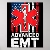 American Flag Advanced Emt Aemt Medical Technician Poster (Voorkant)