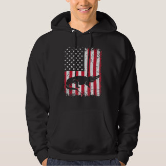 American Flag Alligator Animal Vintage 4th Of July Hoodie