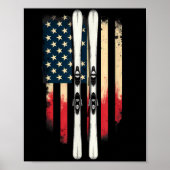 American Flag Alpine Skiing Skier _1 Poster (Voorkant)