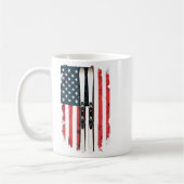 American Flag Alpine Skiing Skier _6  Koffiemok (Links)
