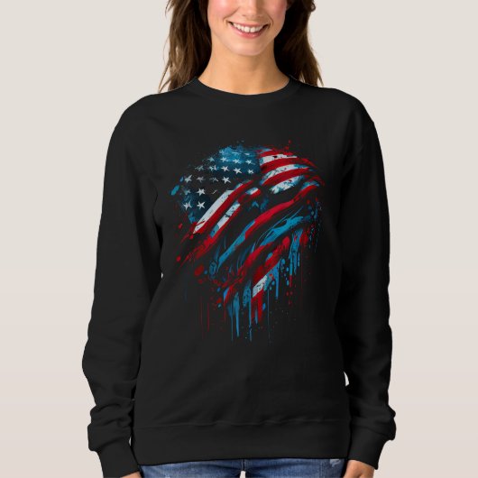 American Flag America USA Patriot Graffiti Style G Trui (Voorkant)