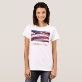 American Flag Amerikaans Meisje Shirt (Voorkant volledig)