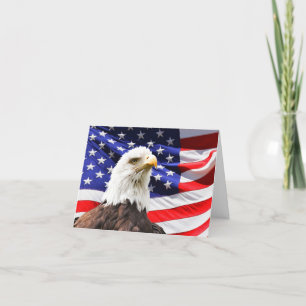 American Flag and Bald Eagle Note Card Bedankkaart