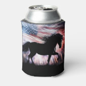 American Flag and Beautiful Horse Country Western Blikjeskoeler (Blikje Achterkant)