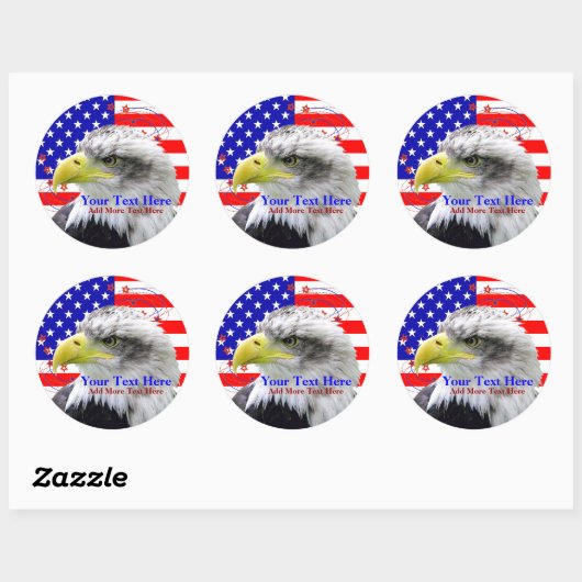 American Flag And Eagle Stickers (Vel)