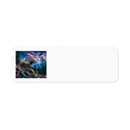 American Flag and Elk Address Labels (Voorkant)