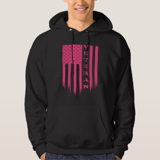American Flag Armed Forces Veteran Patriot Grunge  Hoodie (Voorkant)