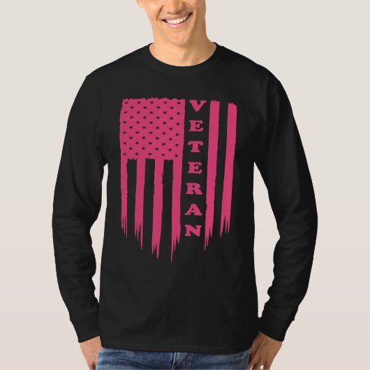 American Flag Armed Forces Veteran Patriot Grunge  T-shirt (Voorkant)