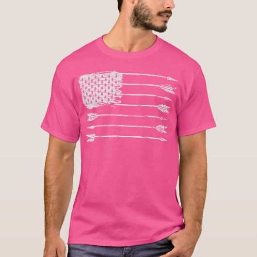 American Flag Arrow Archery Bowhunting Archer Hunt T-shirt (Voorkant)