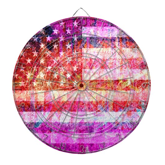 American Flag Art Grunge #4 Dartbord (Voorkant)