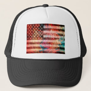 American Flag Art Grunge #5 Trucker Pet