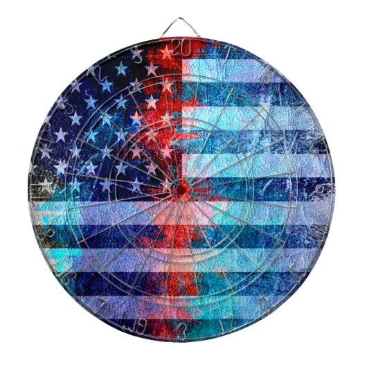 American Flag Art Grunge #6 Dartbord (Voorkant)