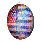 American Flag Art Grunge Dartbord (Voorkant Rechts)
