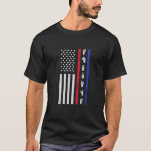American Flag ASL Grappig Amerikaans Gebarentaal N T-shirt