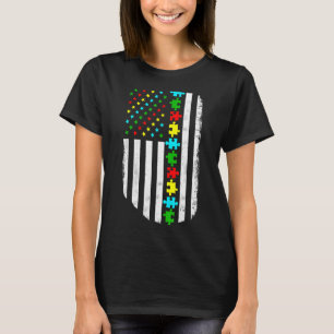 American Flag Autism Mam Autism Awareness Familie T-shirt