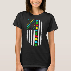American Flag Autism Mam Autism Awareness Familie T-shirt