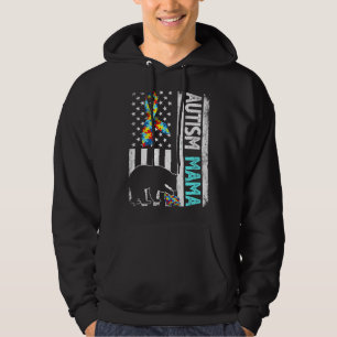 American Flag Autism Mama Beer Autistic Hoodie