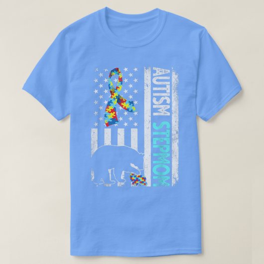 American Flag Autism Stepmam Beer Autis T-shirt (Design voorkant)