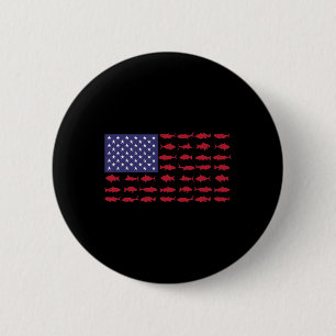 American Flag B Vissen Kind Boy Jeugd Vrouwen Mann Ronde Button 5,7 Cm