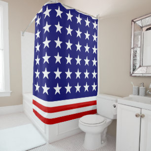 American Flag Bad Douchegordijn - Gepersonaliseerd