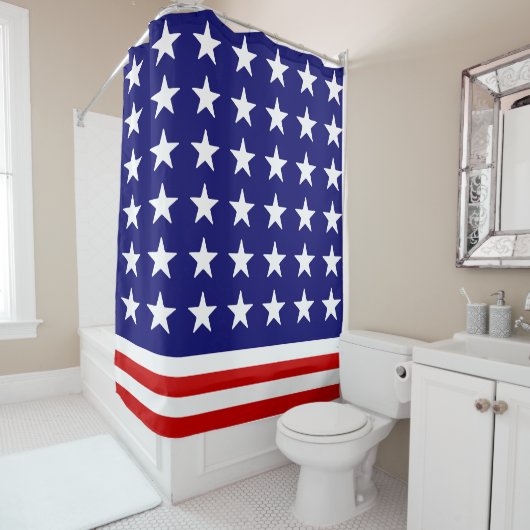 American Flag Bad Douchegordijn - Gepersonaliseerd (In situ)