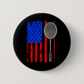American Flag Badminton Ronde Button 5,7 Cm (Voorkant)