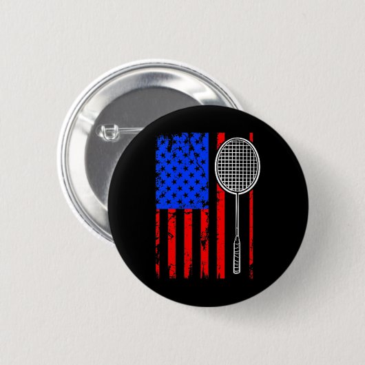 American Flag Badminton Ronde Button 5,7 Cm (Voorkant /achterkant)