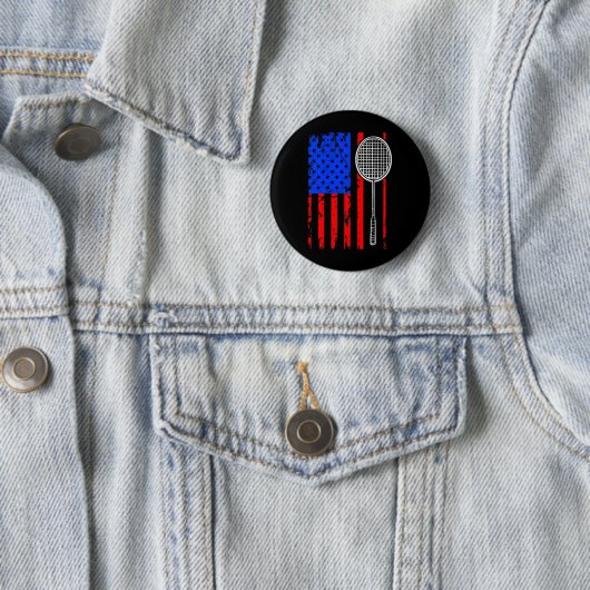American Flag Badminton Ronde Button 5,7 Cm (In situ)
