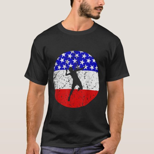 American Flag Badminton Shirt - Badminton Player  (Voorkant)