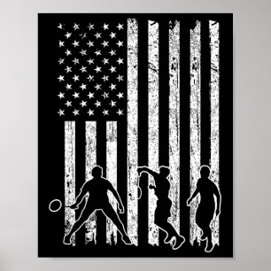 American Flag Badminton Shirt Mannen Verenigde Sta Poster