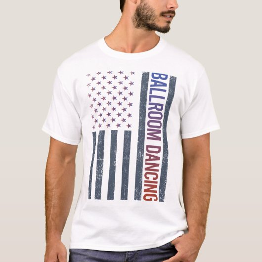 American Flag Ballroom Dansen T-shirt (Voorkant)