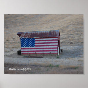 American Flag Barn beroemd gemaakt door Martie Hev Poster
